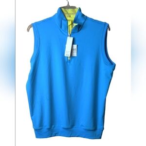 Carnoustie Performance 1/4 Zip Blue Vest Size Medium Nwt
